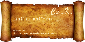 Csúzi Károly névjegykártya