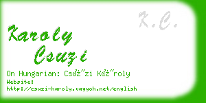 karoly csuzi business card